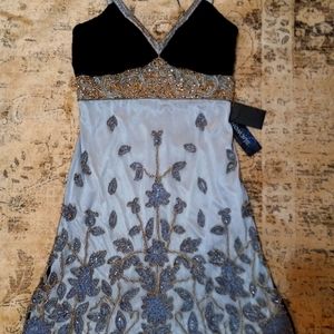 Luxurious NWT SUE WONG Beaded Cocktail Dress, 12!